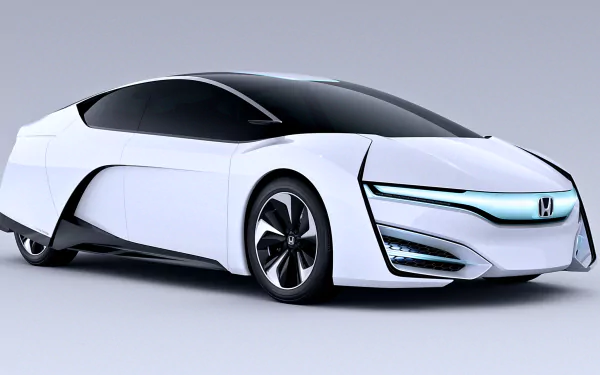 White Honda FCEV concept car in a sleek futuristic profile — 4K Ultra HD PC desktop wallpaper and background.