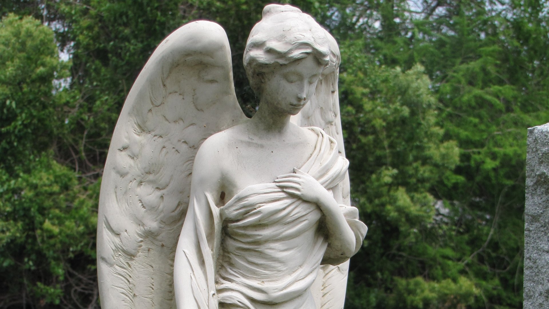 Download Man Made Angel Statue HD Wallpaper