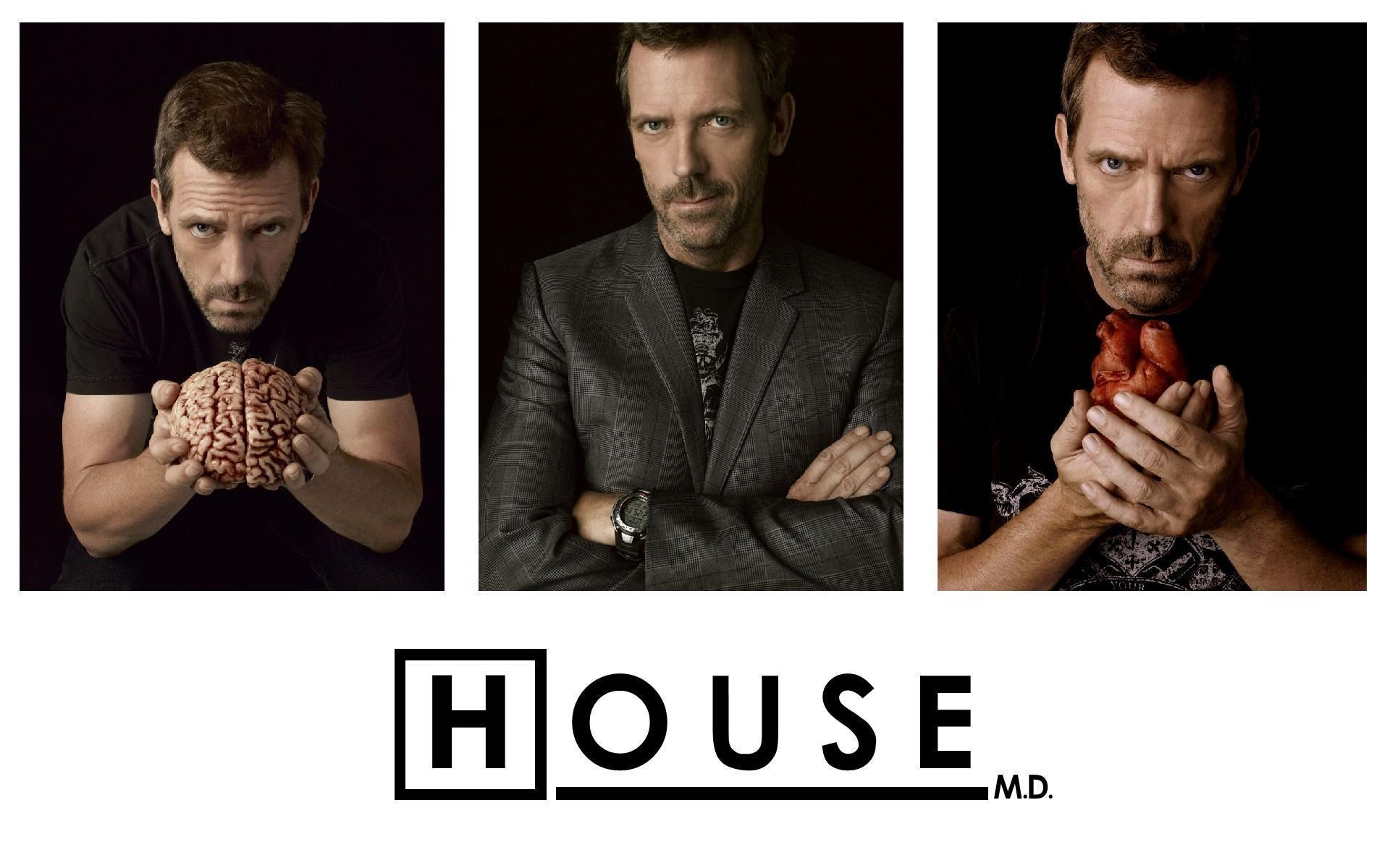 Hugh Laurie as Gregory House in HD desktop wallpaper.