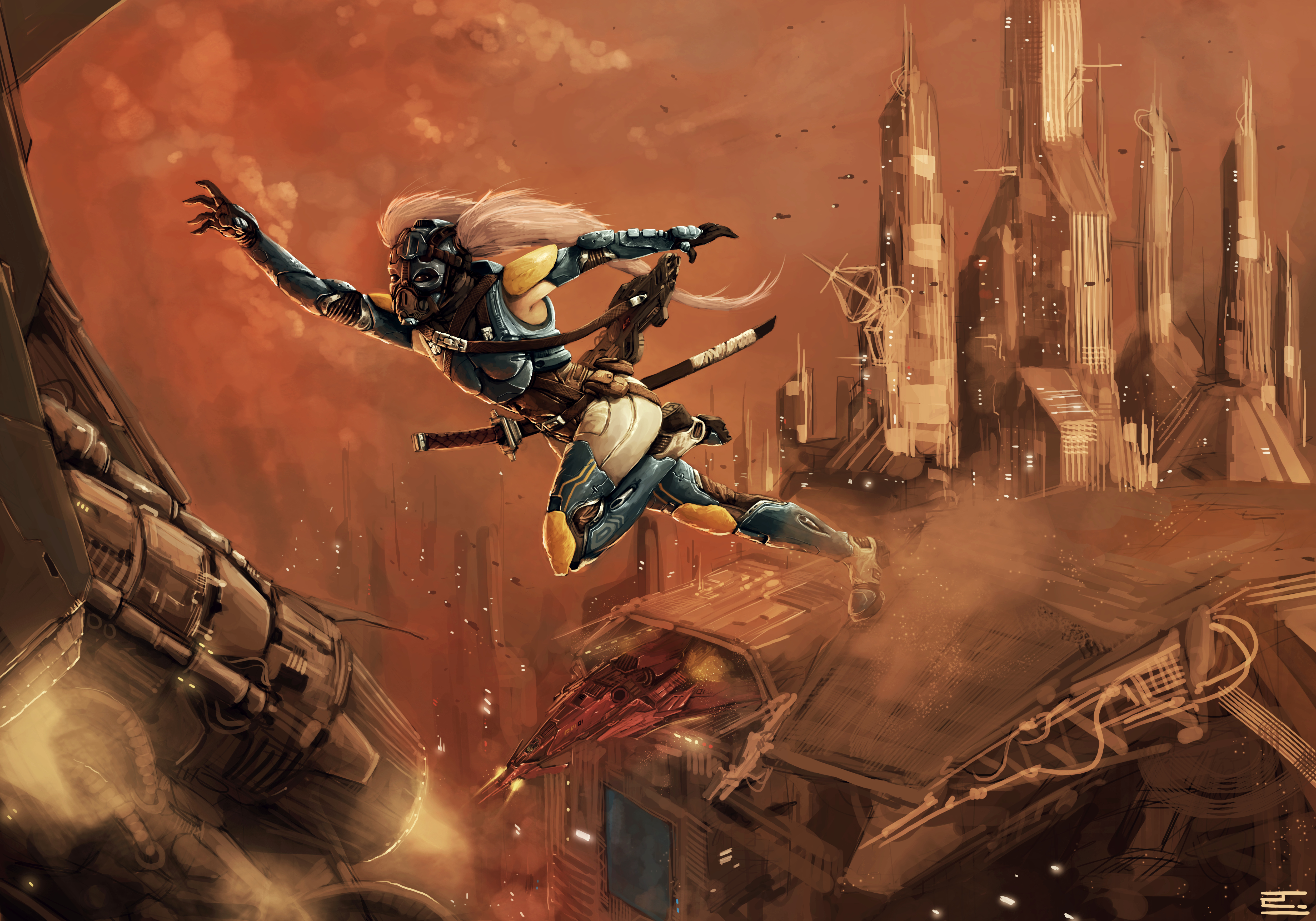 Download Sci Fi Women Warrior 4k Ultra HD Wallpaper by Hextroyal
