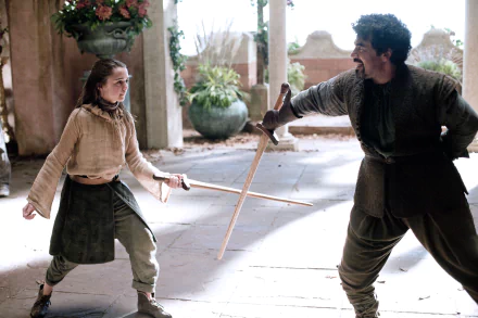 Miltos Yerolemou Syrio Forel Maisie Williams Arya Stark TV Show Game Of Thrones HD Desktop Wallpaper | Background Image