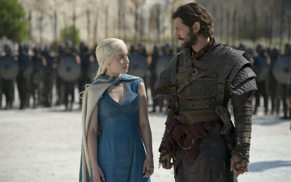 Michiel Huisman Daario Naharis Emilia Clarke Daenerys Targaryen TV Show Game Of Thrones HD Desktop Wallpaper | Background Image