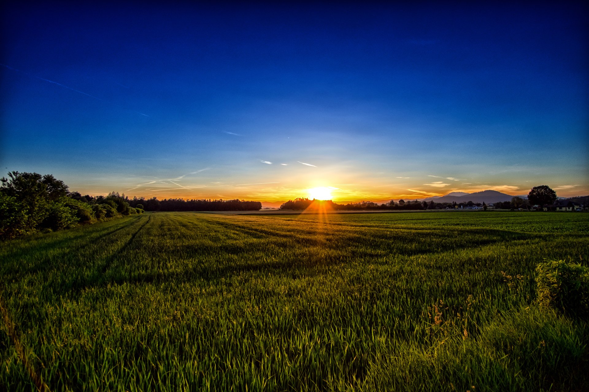 Download Grass Green Sunbeam Sunrise Summer Nature Field Sunset HD ...