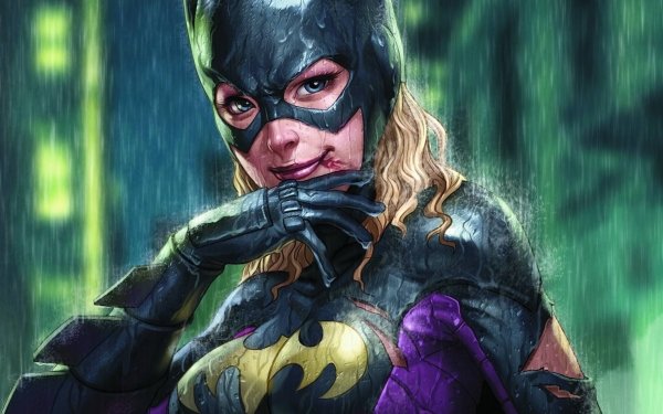 Comics Batgirl Batman Stephanie Brown DC Comics Rubia Mascara Bodysuit Lluvia Blue Eyes Smile Fondo de pantalla HD | Fondo de Escritorio
