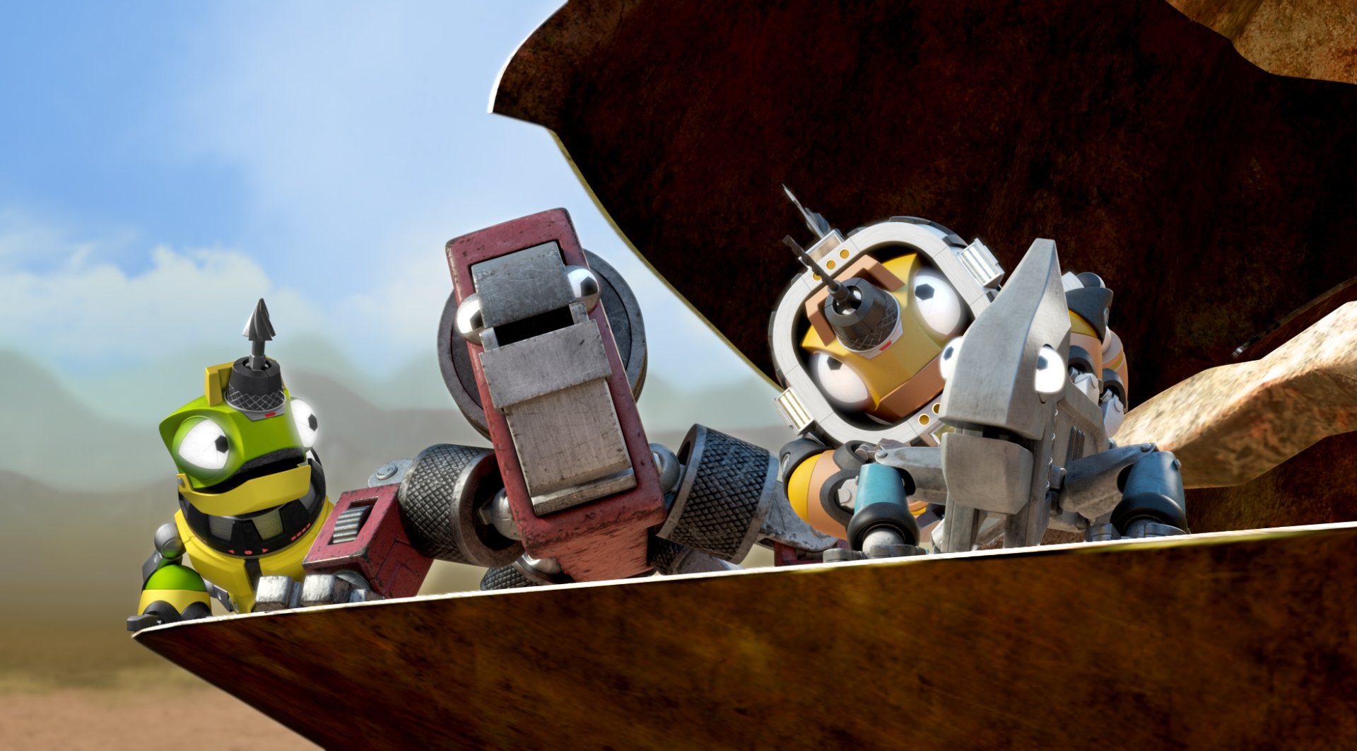 HD wallpaper featuring characters from Dinotrux animated series, posed for a vibrant desktop background.