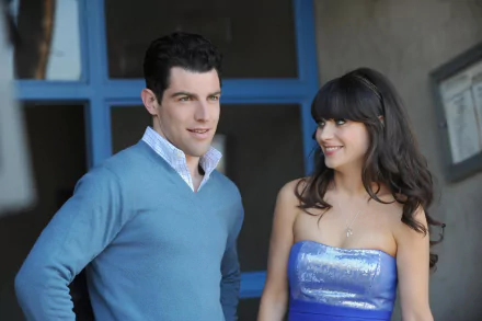 Schmidt (New Girl) Max Greenfield Jessica Day Zooey Deschanel TV Show New Girl HD Desktop Wallpaper | Background Image