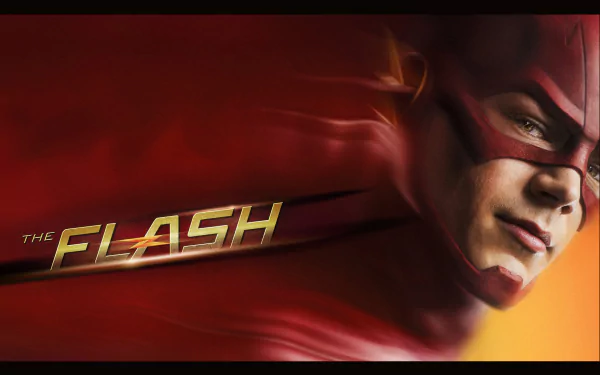 A dynamic HD wallpaper of Barry Allen as The Flash from the TV show The Flash (2014), featuring his iconic red suit and the show's logo.