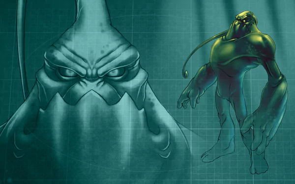 HD PC desktop wallpaper featuring Zac from the video game League of Legends, showcasing his character design with a detailed close-up and full body view.