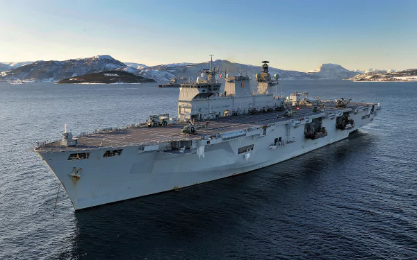 HMS Ocean (L12) warship amphibious assault ship military Royal Navy HD Desktop Wallpaper | Background Image