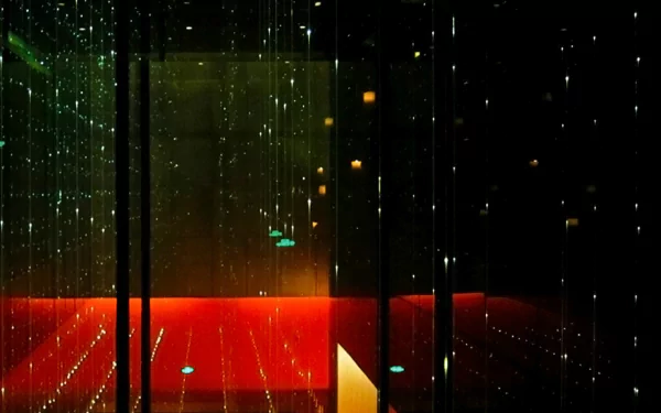 HD PC desktop wallpaper featuring abstract dark and neon light patterns inspired by the music and aesthetic of Deftones.