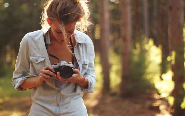 camera Minolta woman model HD Desktop Wallpaper | Background Image