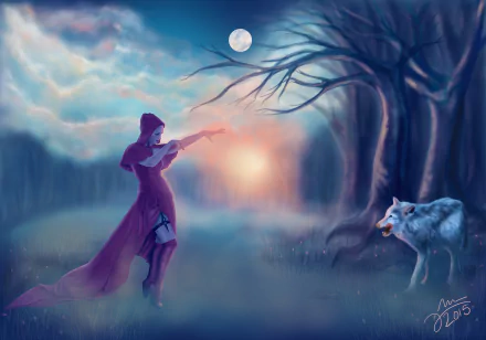 fantasy red riding hood HD Desktop Wallpaper | Background Image
