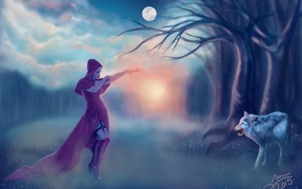 fantasy red riding hood HD Desktop Wallpaper | Background Image