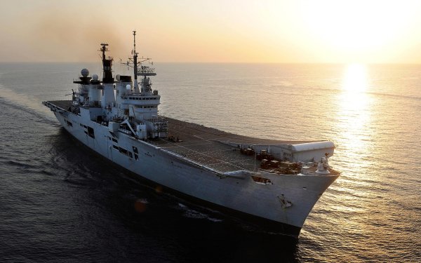 Military HMS Illustrious (R06) Warships Royal Navy Aircraft Carrier Warship HD Wallpaper | Background Image