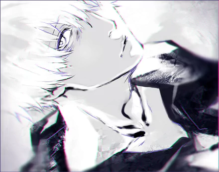 A striking HD wallpaper featuring Ken Kaneki from Tokyo Ghoul, showcasing dynamic art with intense emotions and a captivating monochrome aesthetic.