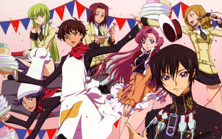 Anya Alstreim Suzaku Kururugi Lelouch Lamperouge Milly Ashford Kallen Kōzuki C.C. (Code Geass) Anime Code Geass HD Desktop Wallpaper | Background Image