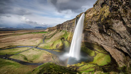 Iceland waterfall nature Seljalandsfoss HD Desktop Wallpaper | Background Image