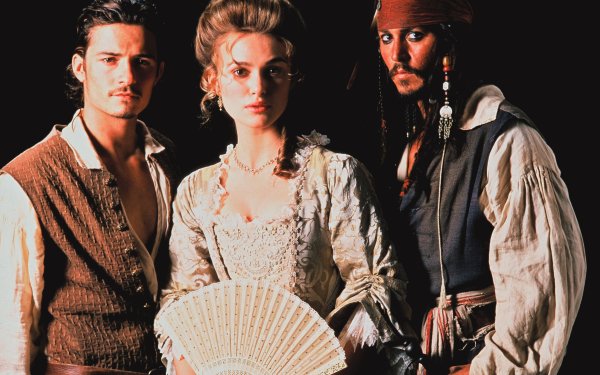 Movie Pirates Of The Caribbean: The Curse Of The Black Pearl Pirates Of The Caribbean Johnny Depp Jack Sparrow Keira Knightley Elizabeth Swann Orlando Bloom Will Turner HD Wallpaper | Background Image