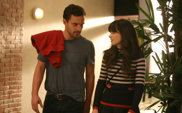 Nick Miller Jake Johnson Jessica Day Zooey Deschanel TV Show New Girl HD Desktop Wallpaper | Background Image
