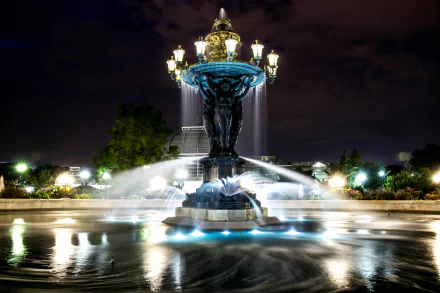man made Bartholdi Fountain HD Desktop Wallpaper | Background Image