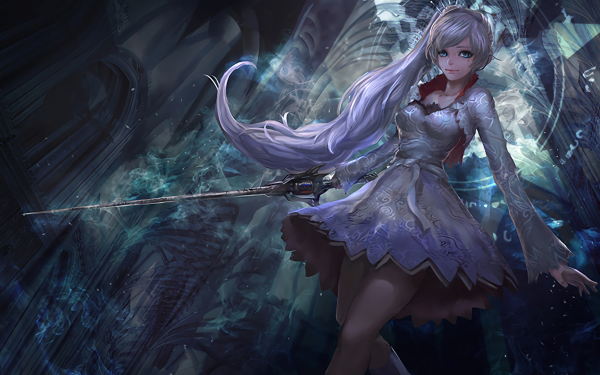 Anime RWBY Weiss Schnee Long Hair Blue Eyes Ponytail HD Wallpaper | Background Image