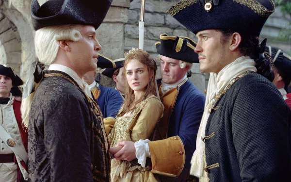 Tom Hollander Lord Beckett Elizabeth Swann Keira Knightley Will Turner Orlando Bloom movie Pirates Of The Caribbean: Dead Man's Chest HD Desktop Wallpaper | Background Image