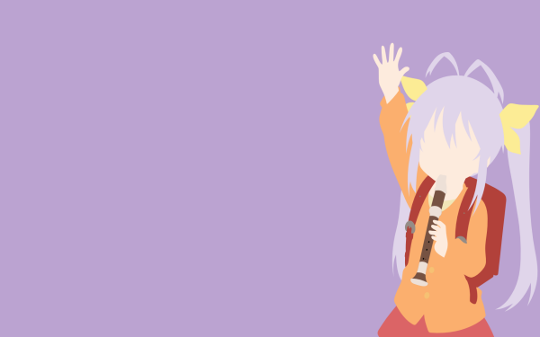 Anime Non Non Biyori Renge Miyauchi Minimalist Flute Long Hair Grey Hair Twintails HD Wallpaper | Background Image