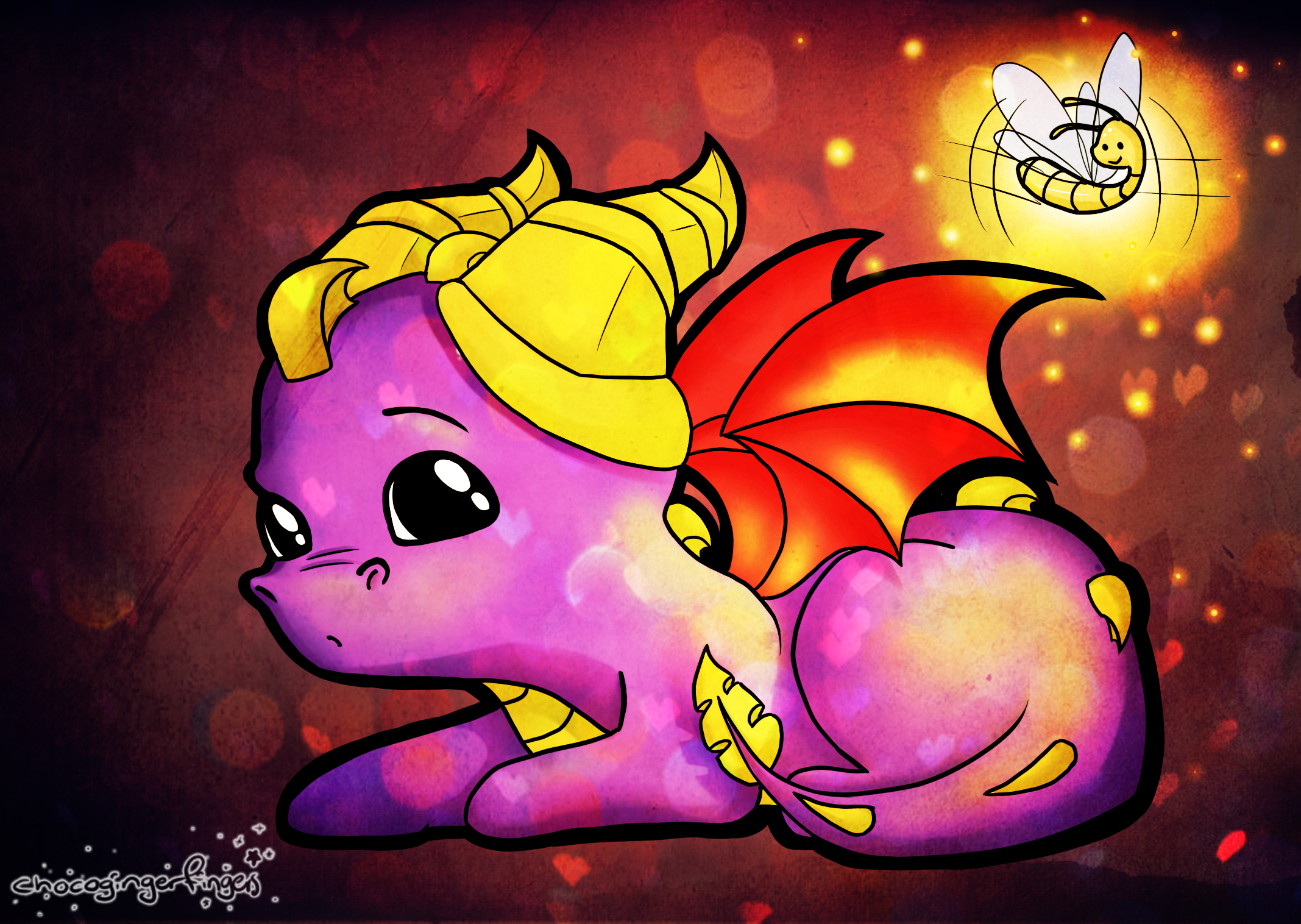 Spyro and Sparx by chocogingerfingers