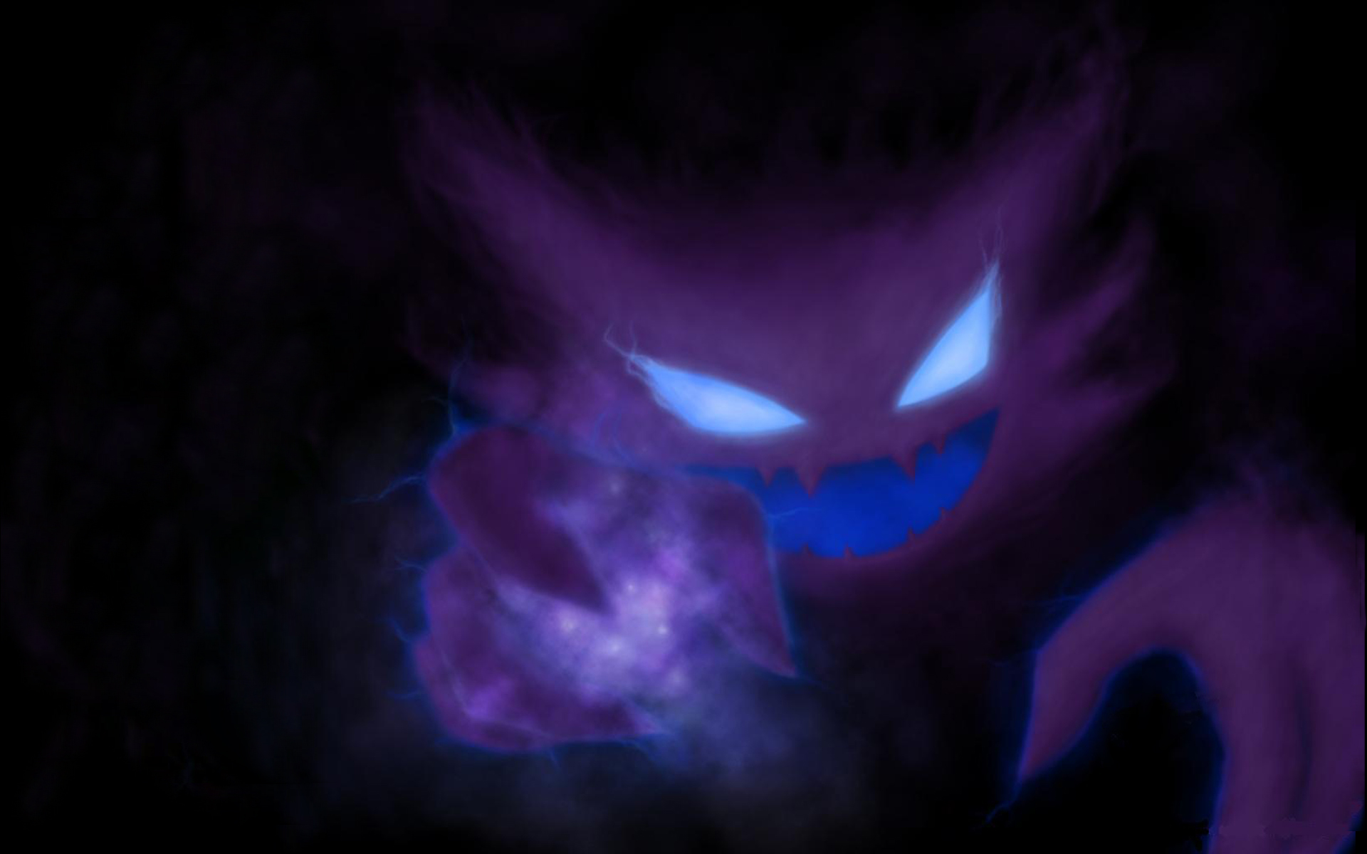 Wallpaper : pokemon, black, Gengar, purple, ghost 1920x1200