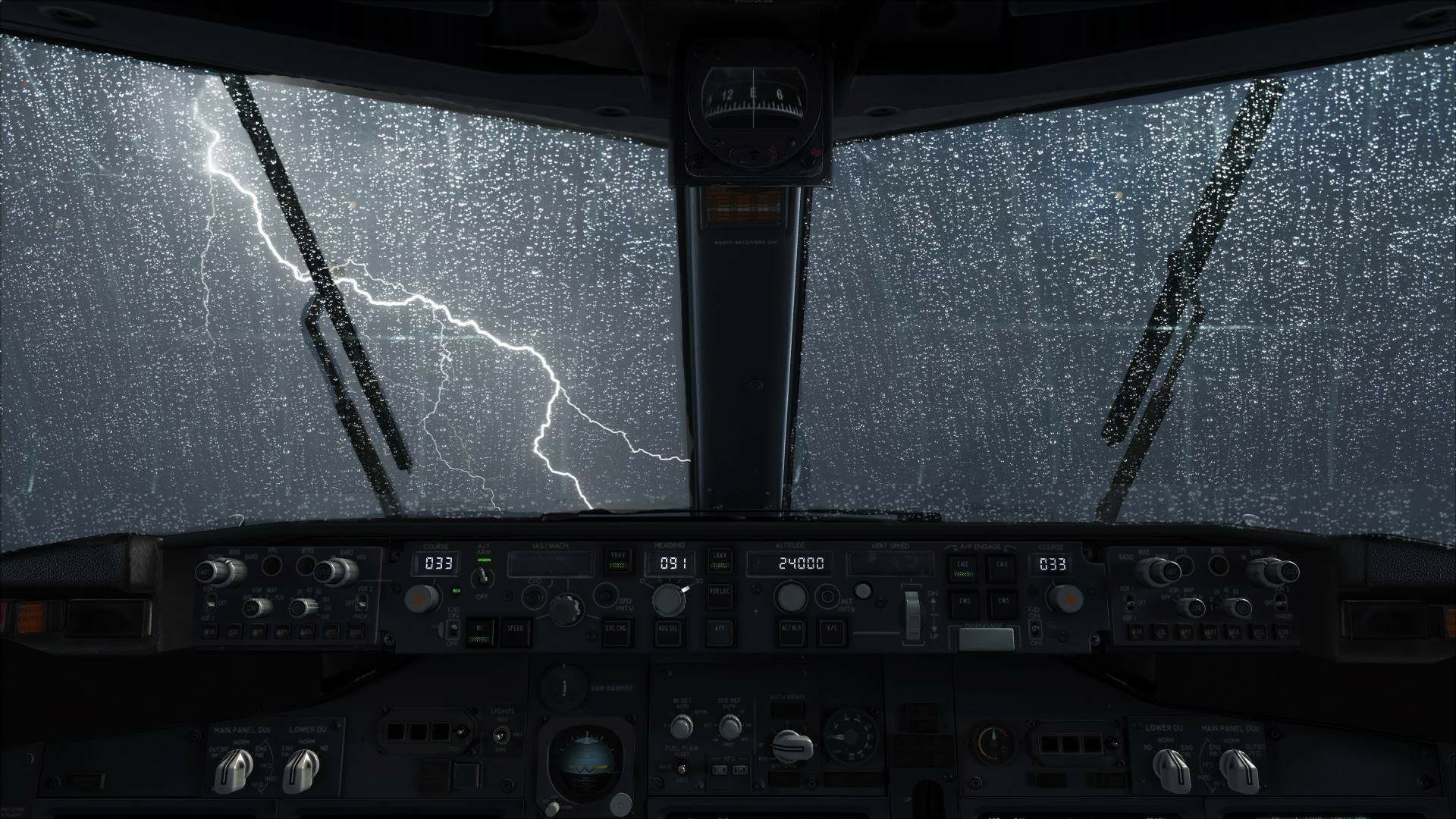 View Of A Storm From A Cockpit Full HD Wallpaper and Background Image