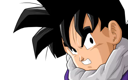 Gohan from Dragon Ball Z appears with intense expression and spiky hair, showcasing his iconic look in this high-definition anime desktop wallpaper.