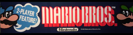 HD PC desktop wallpaper: retro video game title Mario Bros.—bold red MARIO BROS. logo with Nintendo emblem on a dark background (1983).