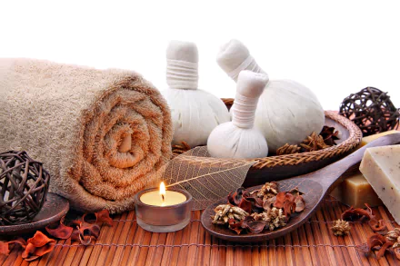 soap candle towel bath relax man made spa HD Desktop Wallpaper | Background Image