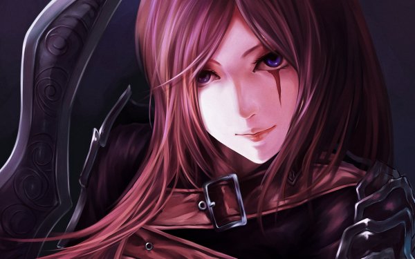 Video Game League Of Legends Katarina Weapon Blue Eyes HD Wallpaper | Background Image