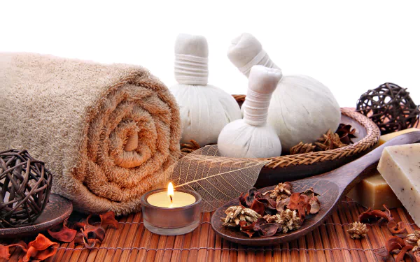 soap candle towel bath relax man made spa HD Desktop Wallpaper | Background Image