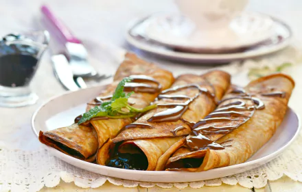 mint chocolate food crêpe HD Desktop Wallpaper | Background Image