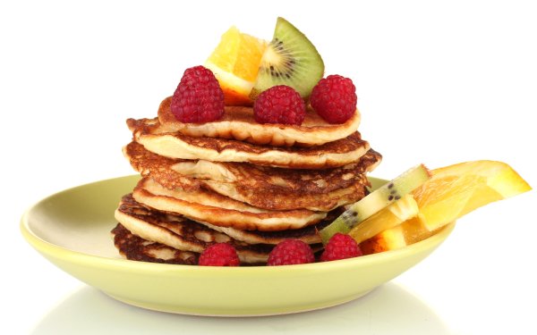 Food Pancake Breakfast Raspberry Kiwi HD Wallpaper | Background Image