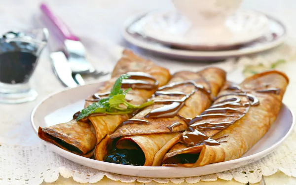 mint chocolate food crêpe HD Desktop Wallpaper | Background Image