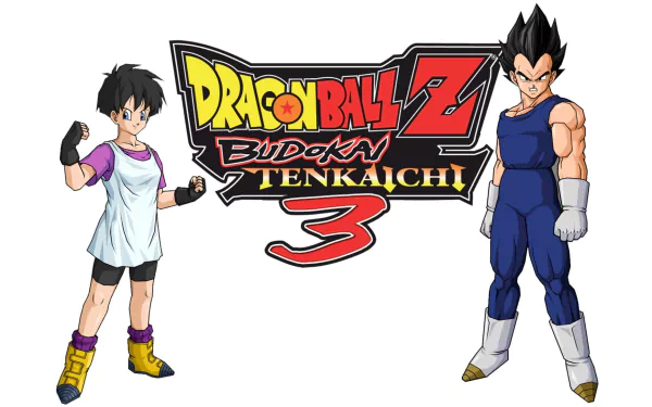 HD wallpaper featuring characters from Dragon Ball Z: Budokai Tenkaichi 3, showcasing colorful graphics and iconic fighters against a vibrant background.