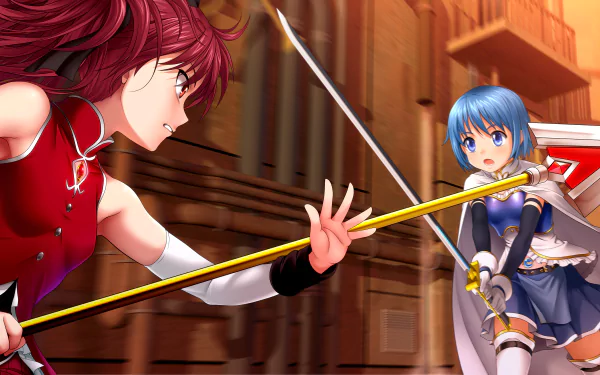 Sayaka Miki Kyōko Sakura Anime Puella Magi Madoka Magica HD Desktop Wallpaper | Background Image