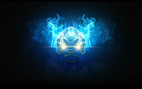 A striking HD wallpaper featuring Volibear from League of Legends, showcasing a dynamic blue and glowing design that captures the essence of this powerful video game character.