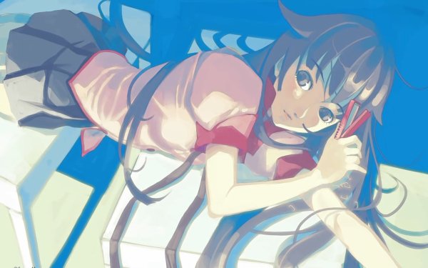 Anime Monogatari (Series) Hitagi Senjōgahara Stapler HD Wallpaper | Background Image