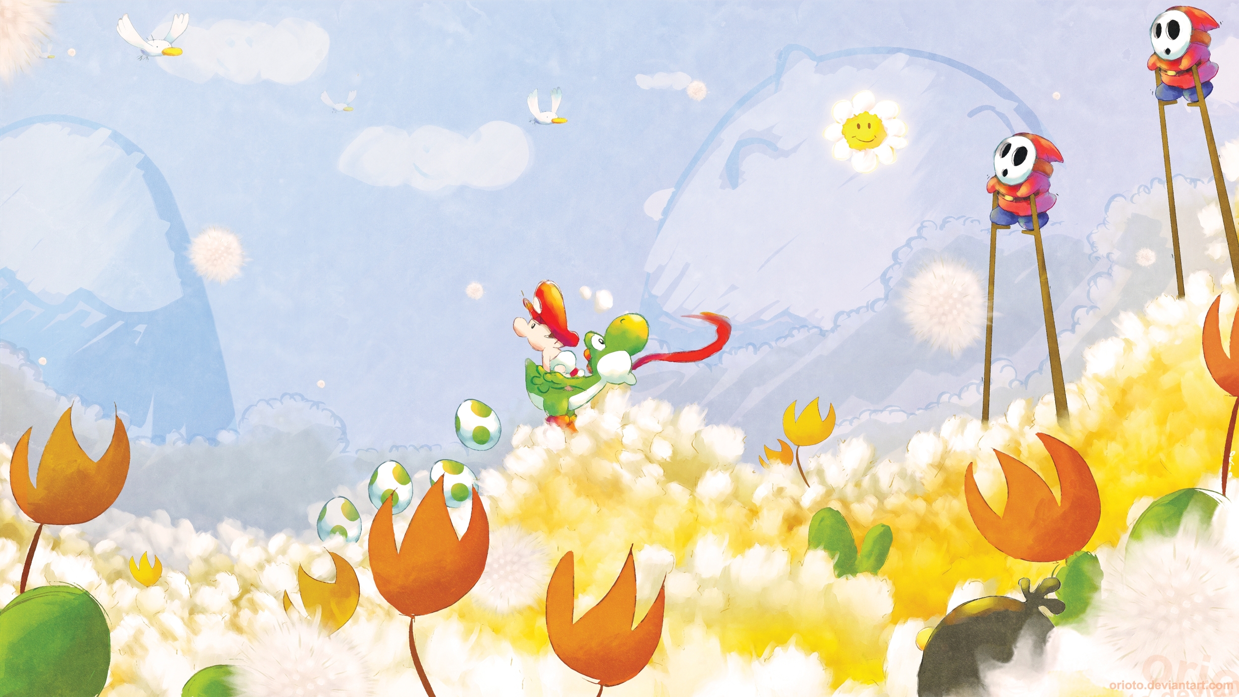 Video Game Super Mario World 2: Yoshi's Island HD Wallpaper | Background Image