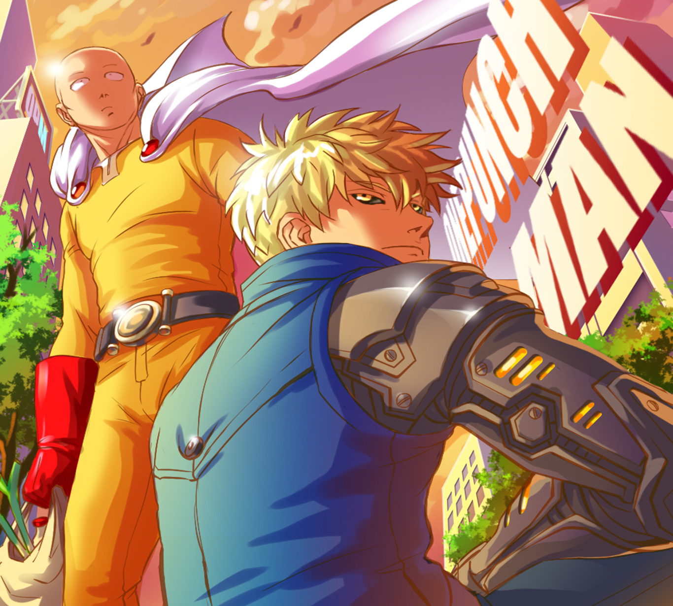 Saitama And Genos Fond Décran And Arrière Plan 1366x1230 Id662814 Wallpaper Abyss 3312