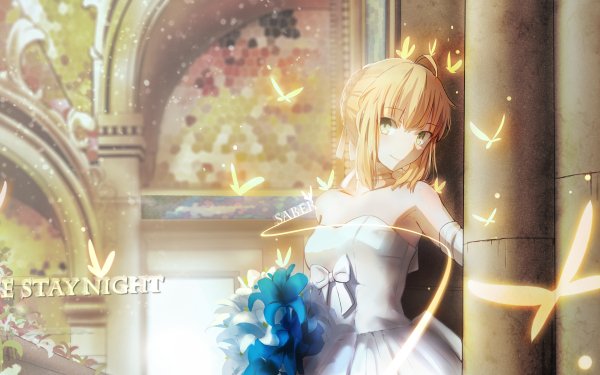 Anime Fate/Stay Night Fate Series Saber Rubia Novia Wedding Dress Fondo de pantalla HD | Fondo de Escritorio