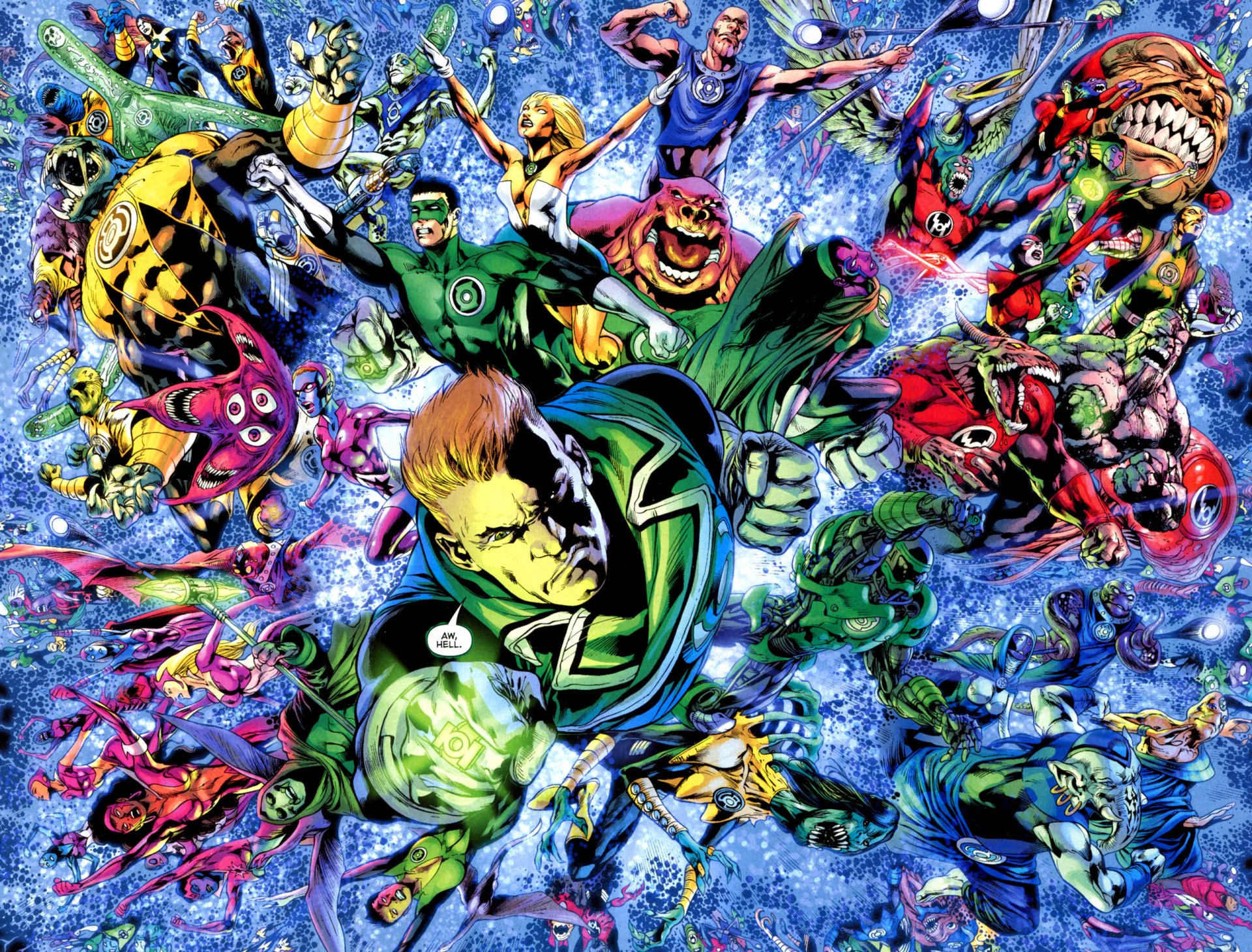 Download Arisia Rrab Tomar-Re Yellow Lantern Red Lantern Kilowog (DC Comics) Kyle Rayner Guy Gardner Comic Green Lantern Corps HD Wallpaper