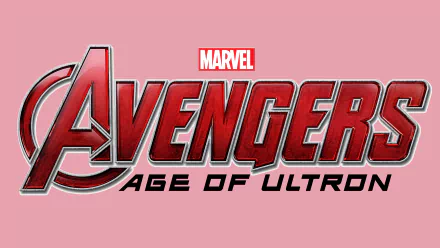 Marvel Avengers: Age of Ultron red logo on pink background — 8K Ultra HD PC desktop wallpaper/background.