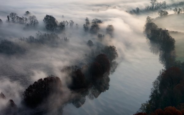 Nature River Fog Landscape HD Wallpaper | Background Image