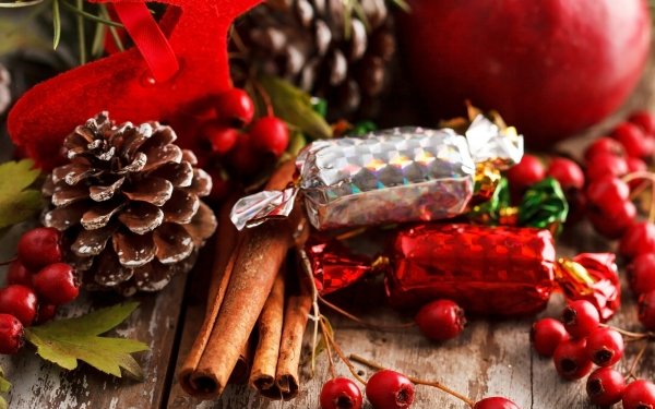 Holiday Christmas Christmas Ornaments Cinnamon Pine Cone HD Wallpaper | Background Image