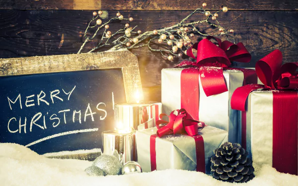 blackboard gift Merry Christmas holiday Christmas HD Desktop Wallpaper | Background Image